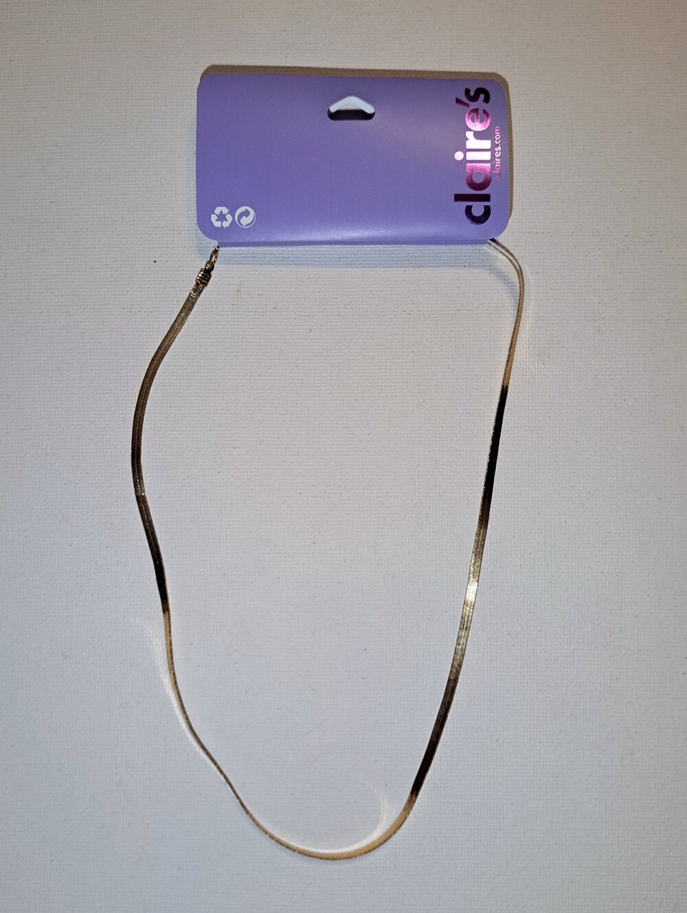 NWT Claire's Gold Flat Chain Necklace - Elegant Gold Tone